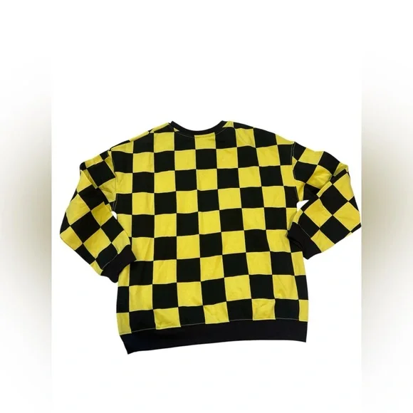 Peanuts hybrid Yellow and Black Checkered Sweatshirt with Charlie Brown & Snoopy - Picture 2 of 4